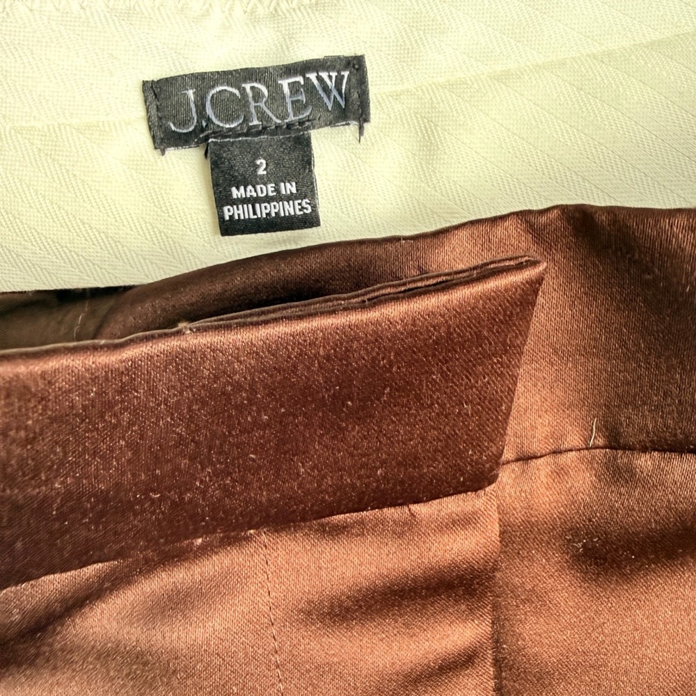 J. CREW Wide-leg pleated pant in duchesse satin brown - Picture 7 of 9